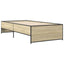 sengeramme 90x200 cm konstrueret træ og metal sonoma-eg