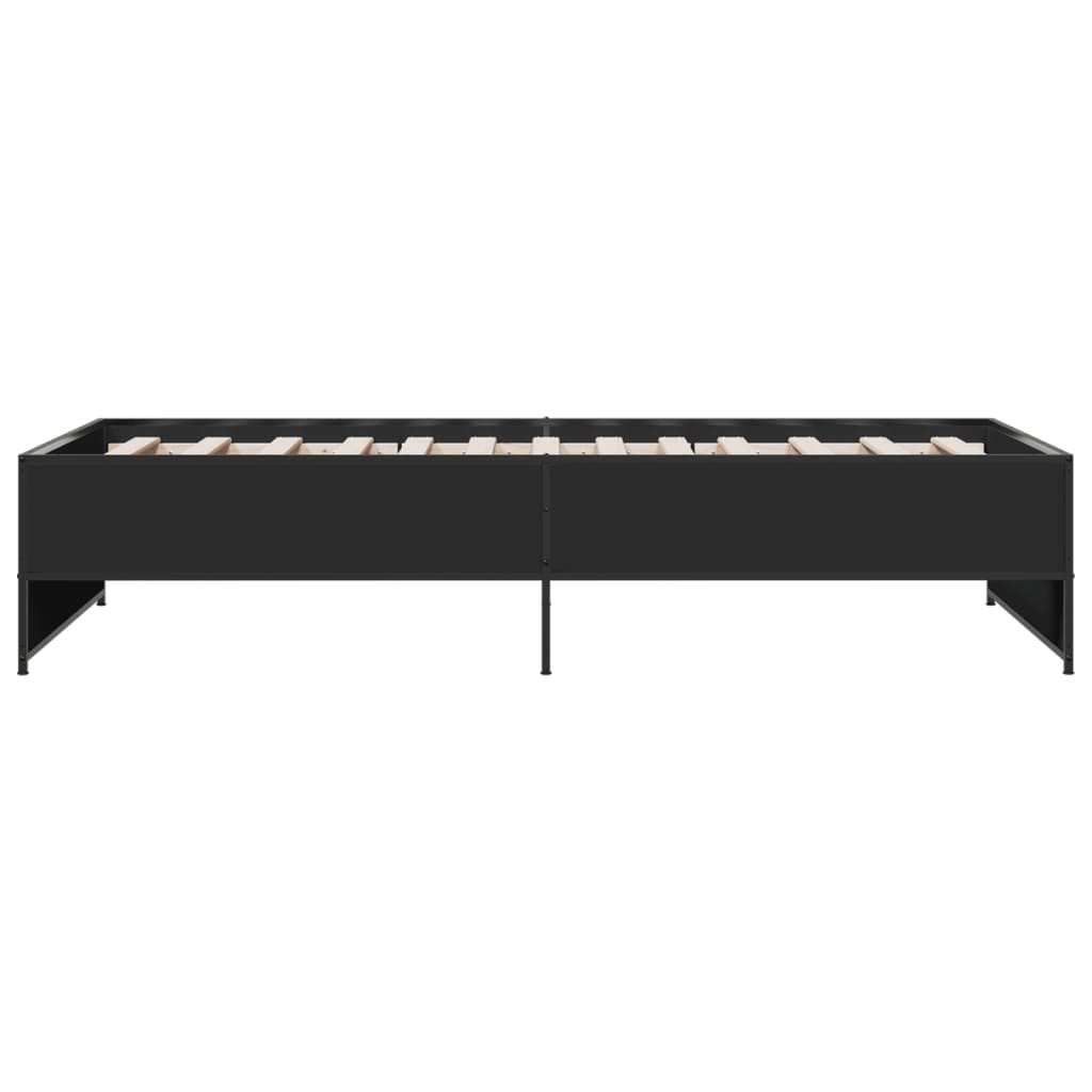 sengeramme 90x190 cm konstrueret træ og metal sort
