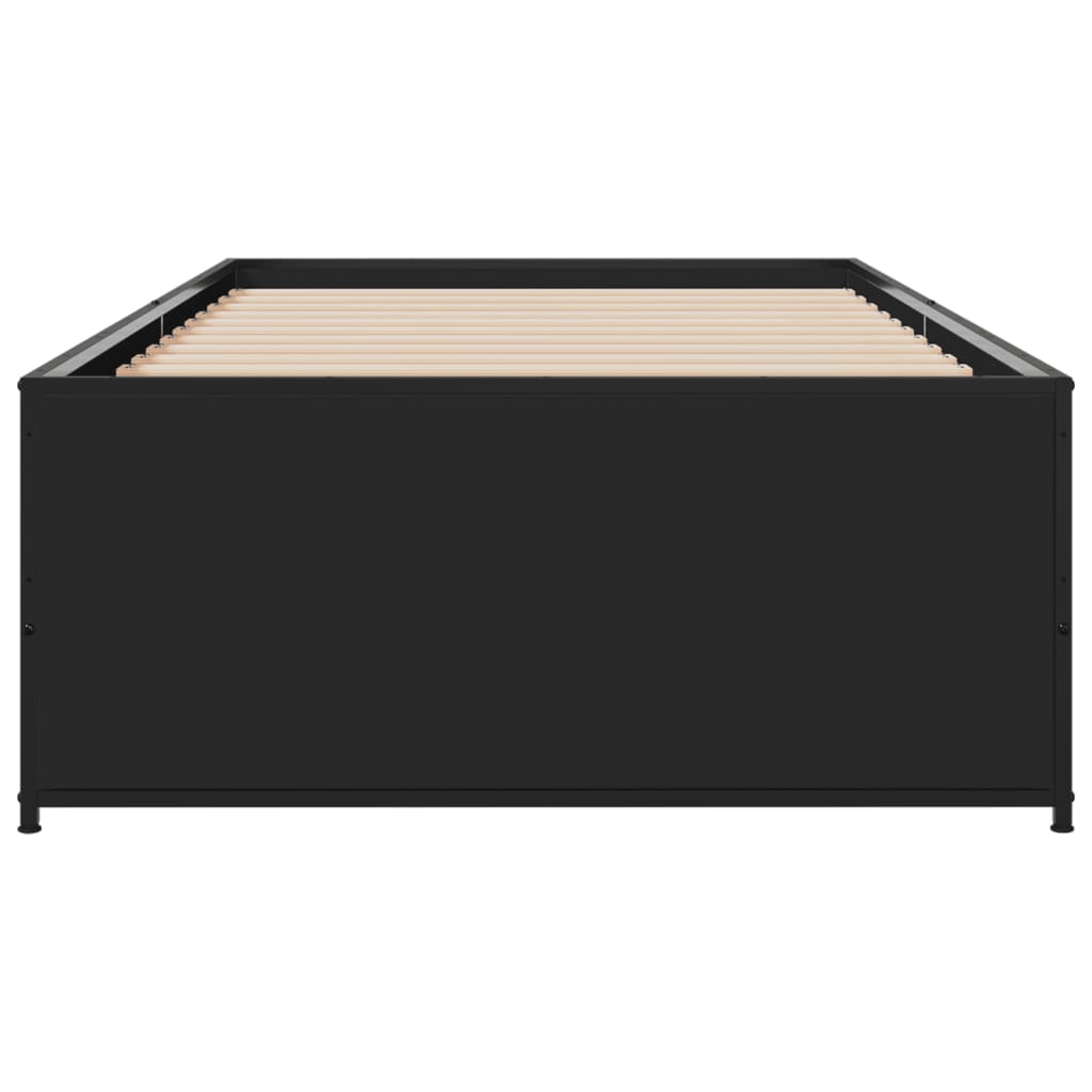 sengeramme 75x190 cm konstrueret træ og metal sort