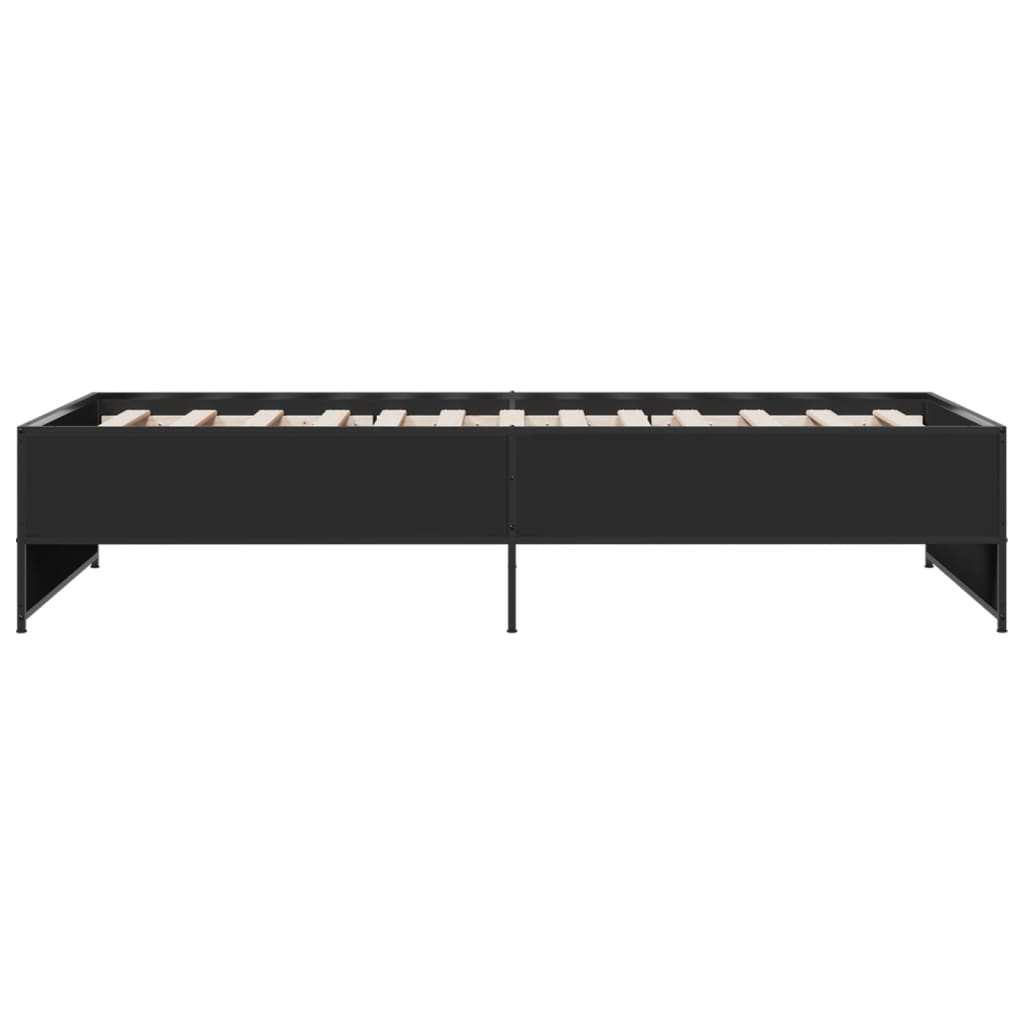 sengeramme 75x190 cm konstrueret træ og metal sort