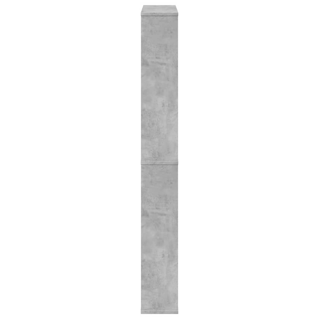 skoskab med spejl og 4 hylder 63x17x134 cm betongrå