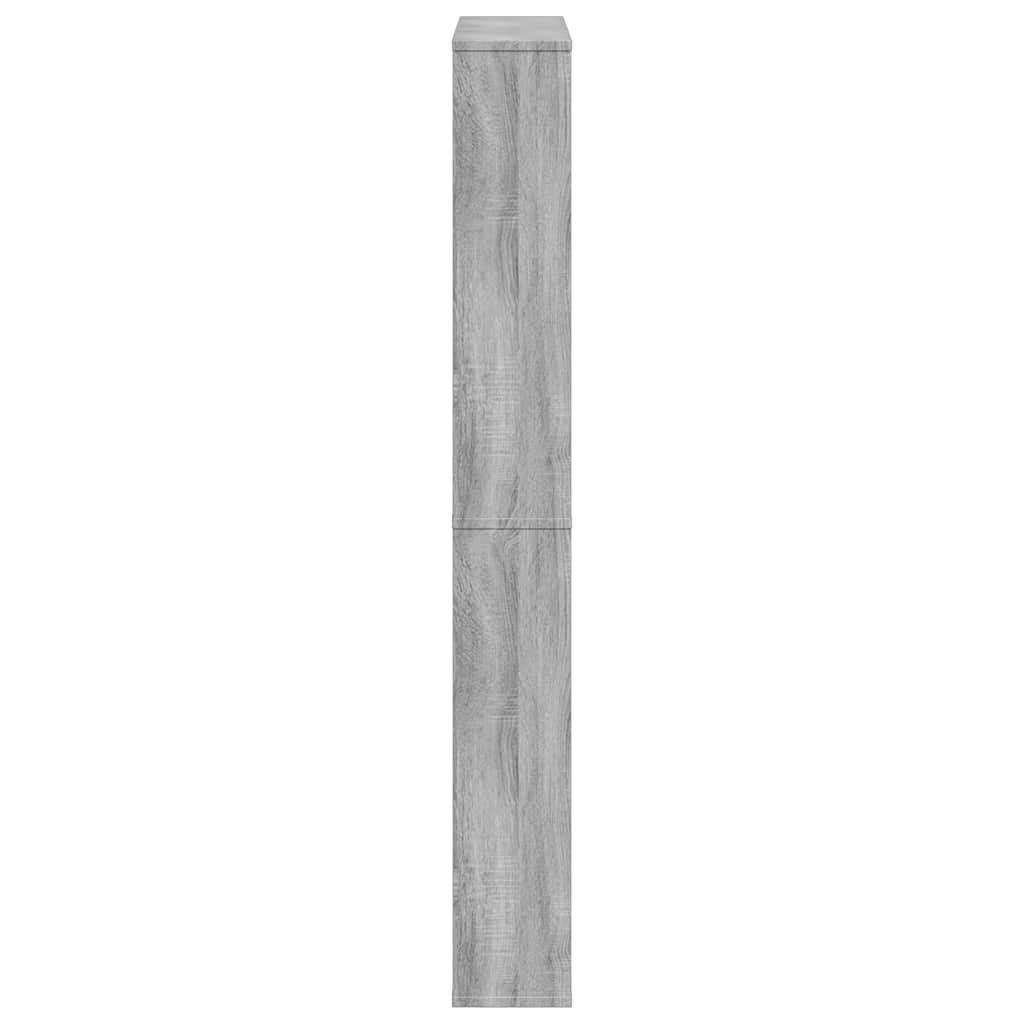 skoskab med spejl og 4 hylder 63x17x134 cm grå sonoma-eg