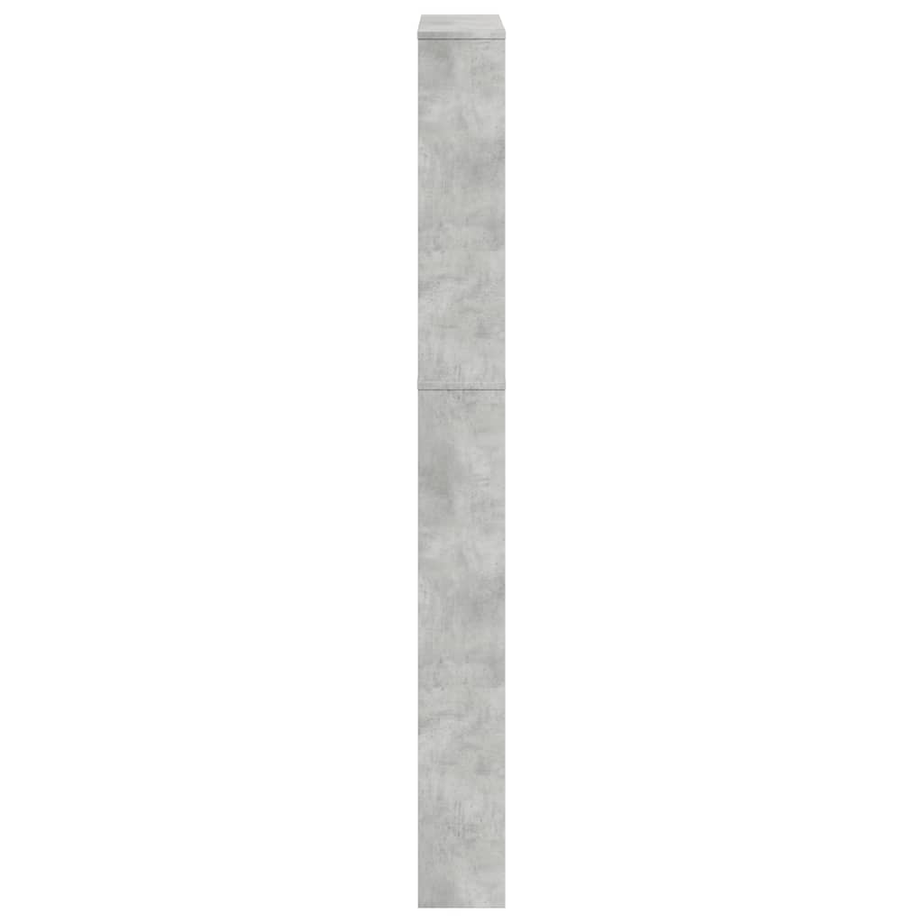 skoskab med spejl og 5 hylder 63x17x169,5 cm betongrå