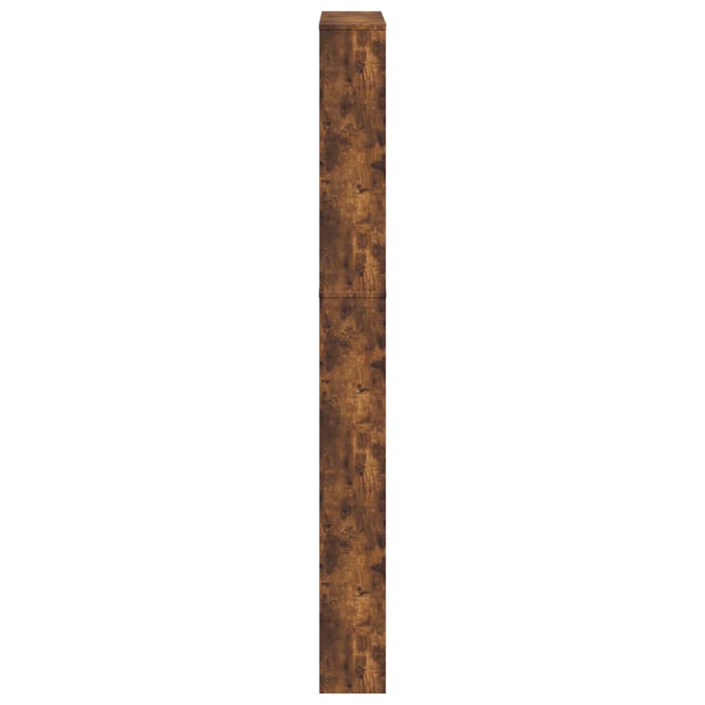 skoskab med spejl og 5 hylder 63x17x169,5 cm røget egetræsfarve