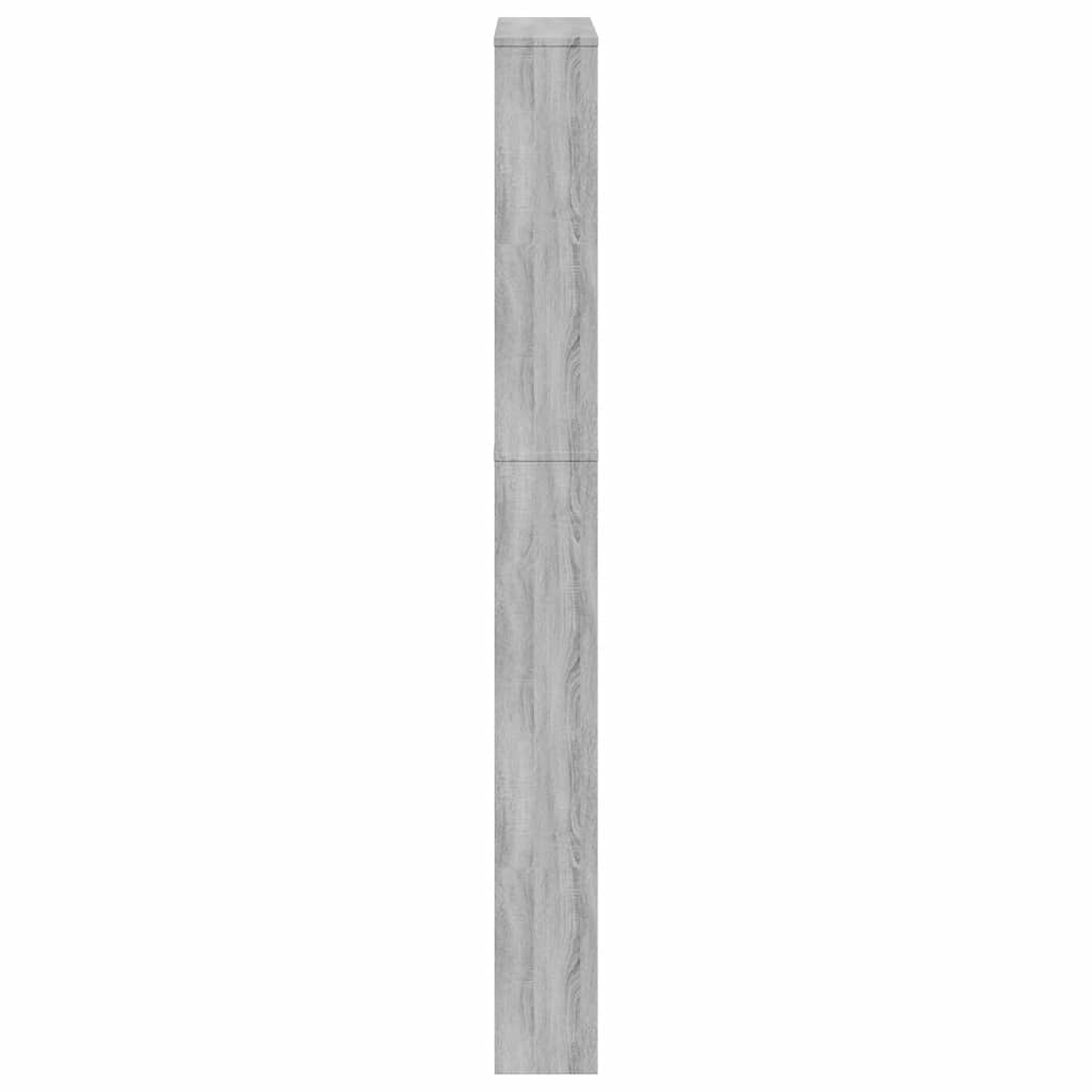 skoskab med spejl og 5 hylder 63x17x169,5 cm grå sonoma-eg
