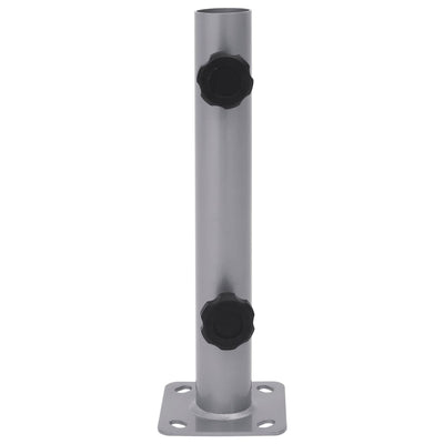 parasolholder til fod til Ø32/34/38 mm stang stål sølvfarvet