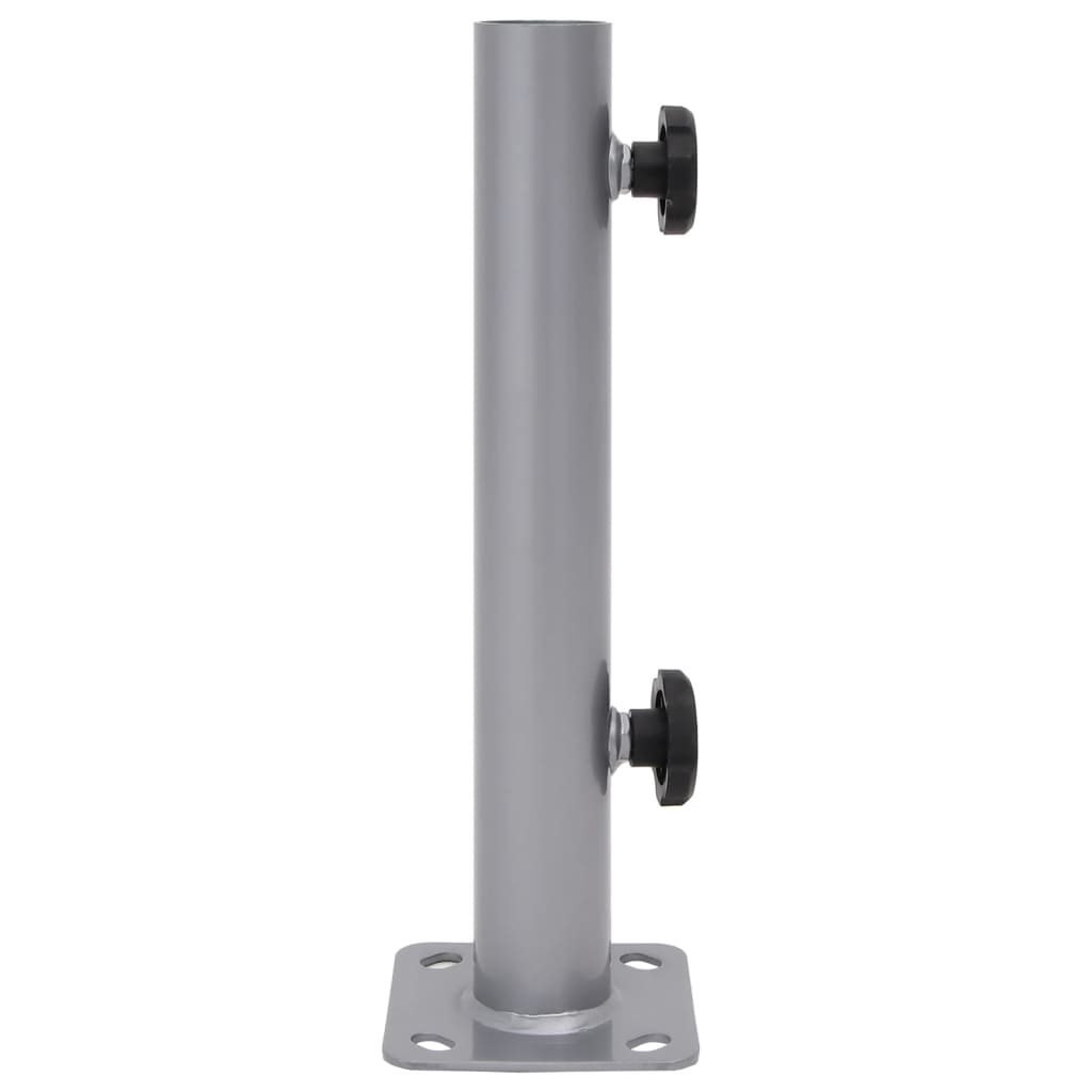 parasolholder til fod til Ø32/34/38 mm stang stål sølvfarvet