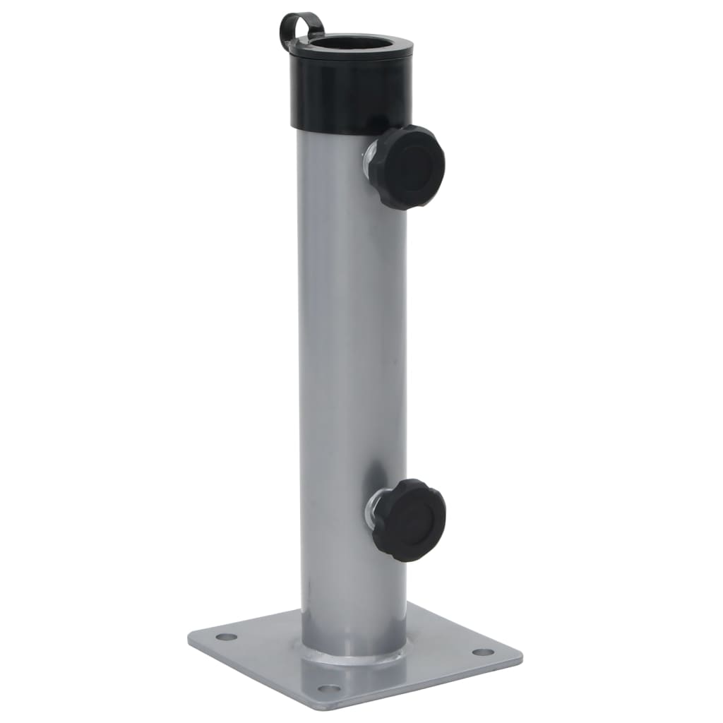 parasolholder til Ø38/48 mm stang stål sølvfarvet