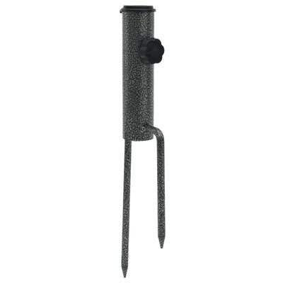parasolholdere 2 stk. med jordspyd 9x35 cm galvaniseret stål