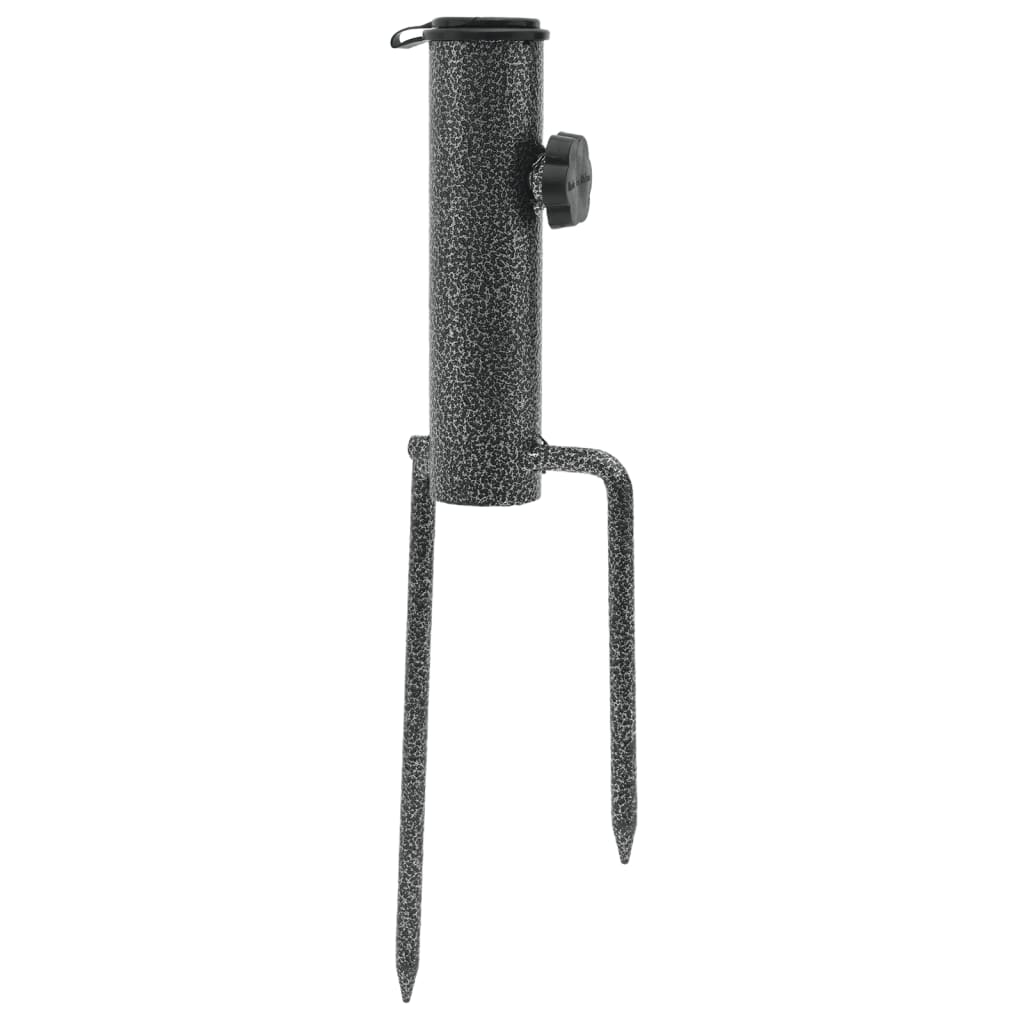 parasolholdere 2 stk. med jordspyd 9x35 cm galvaniseret stål