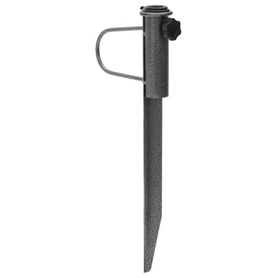 parasolholdere 2 stk. med jordspyd 19x42 cm galvaniseret stål