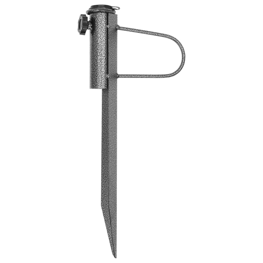 parasolholdere 2 stk. med jordspyd 19x42 cm galvaniseret stål