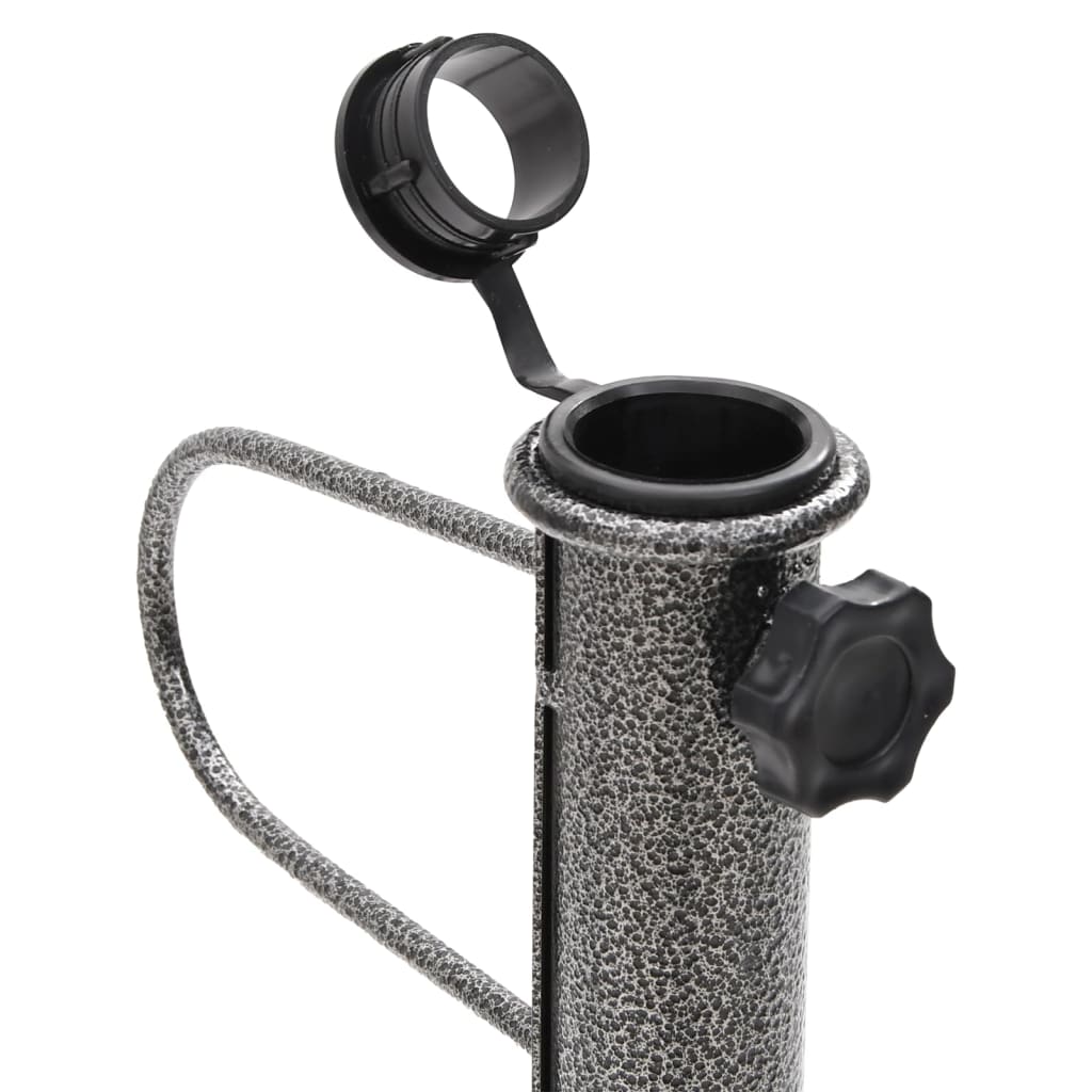parasolholdere 2 stk. med jordspyd 19x42 cm galvaniseret stål