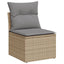 havesofasæt 5 dele med hynder polyrattan beige