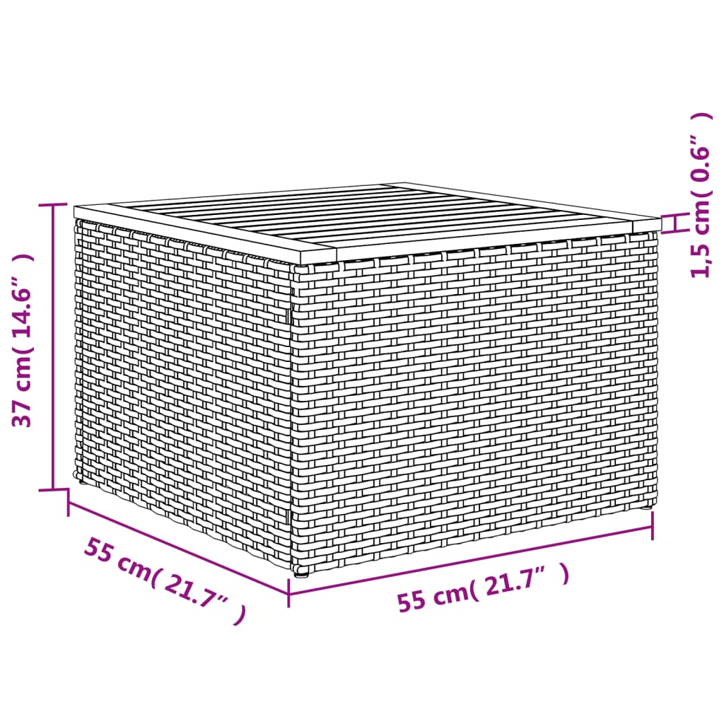 havesofasæt med 6 hynder sort polyrattan