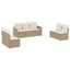 sofasæt til haven 7 dele med hynder polyrattan beige