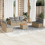 havesofasæt 8 dele med hynder polyrattan beige