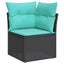 havesofasæt med 7 hynder sort polyrattan