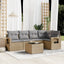 sofasæt til haven 6 dele med hynder polyrattan beige