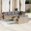 sofasæt til haven 9 dele med hynder polyrattan beige