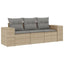 sofasæt til haven 3 dele med hynder polyrattan beige