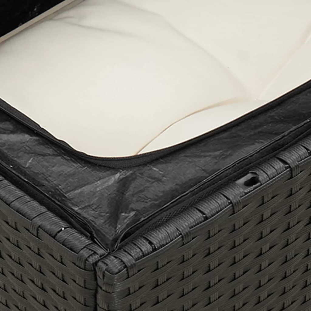 sofasæt til haven 8 dele med hynder polyrattan sort