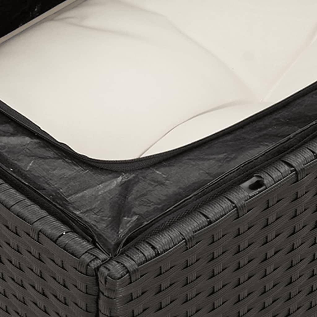 sofasæt til haven 9 dele med hynder polyrattan sort