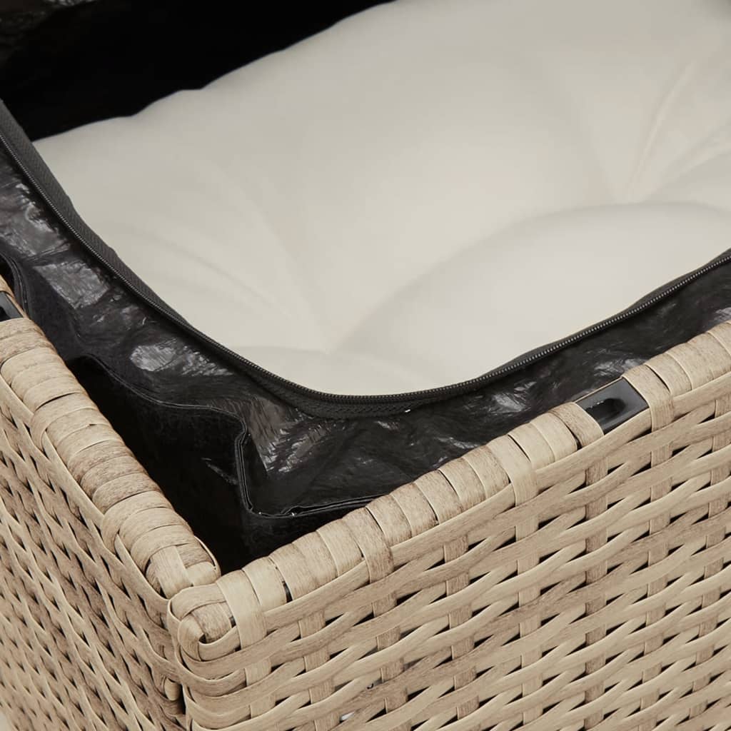 sofasæt til haven 9 dele med hynder polyrattan beige