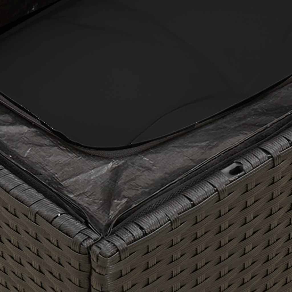 sofasæt til haven 5 dele med hynder polyrattan sort