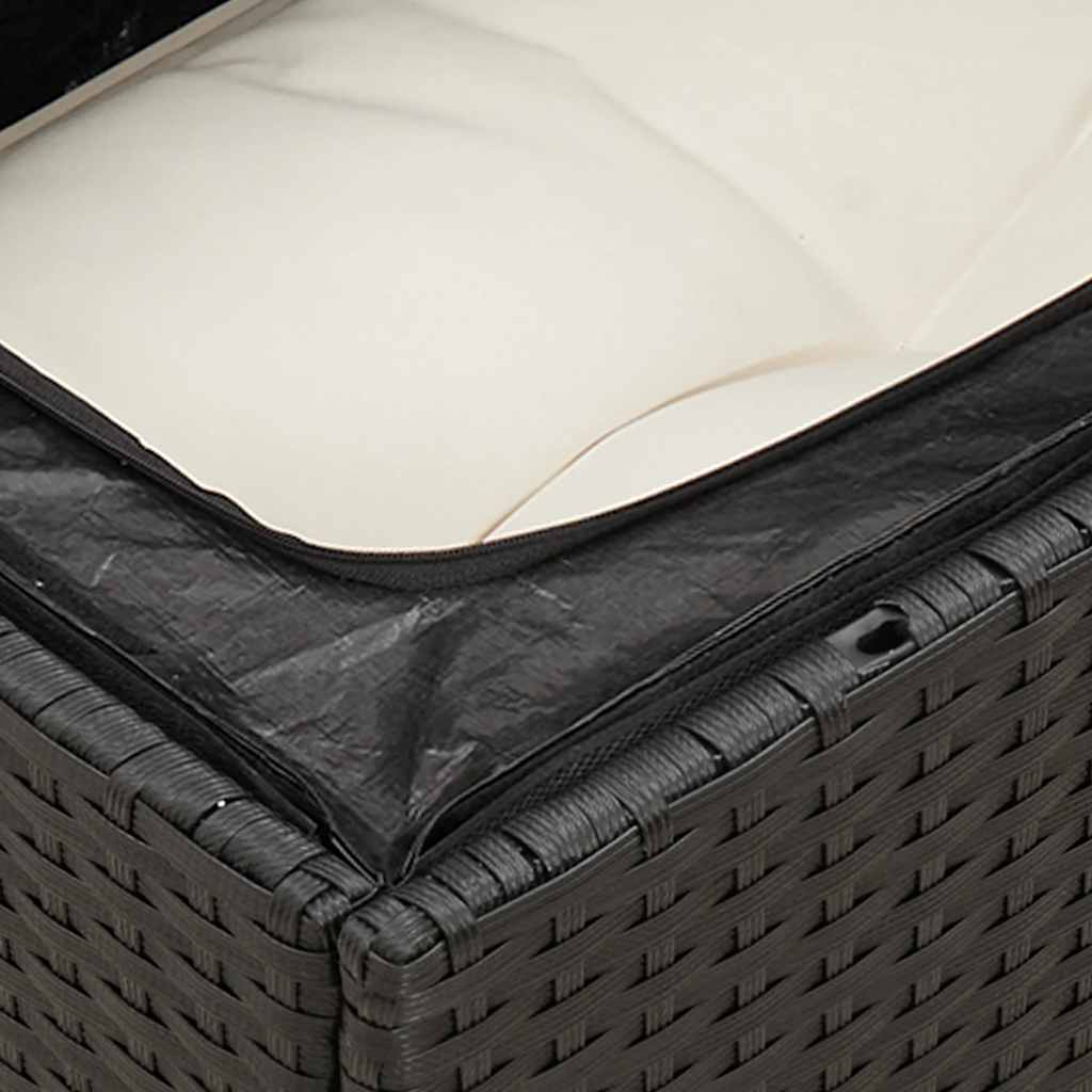 sofasæt til haven 10 dele med hynder polyrattan sort