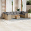 havesofasæt 11 dele med hynder polyrattan beige