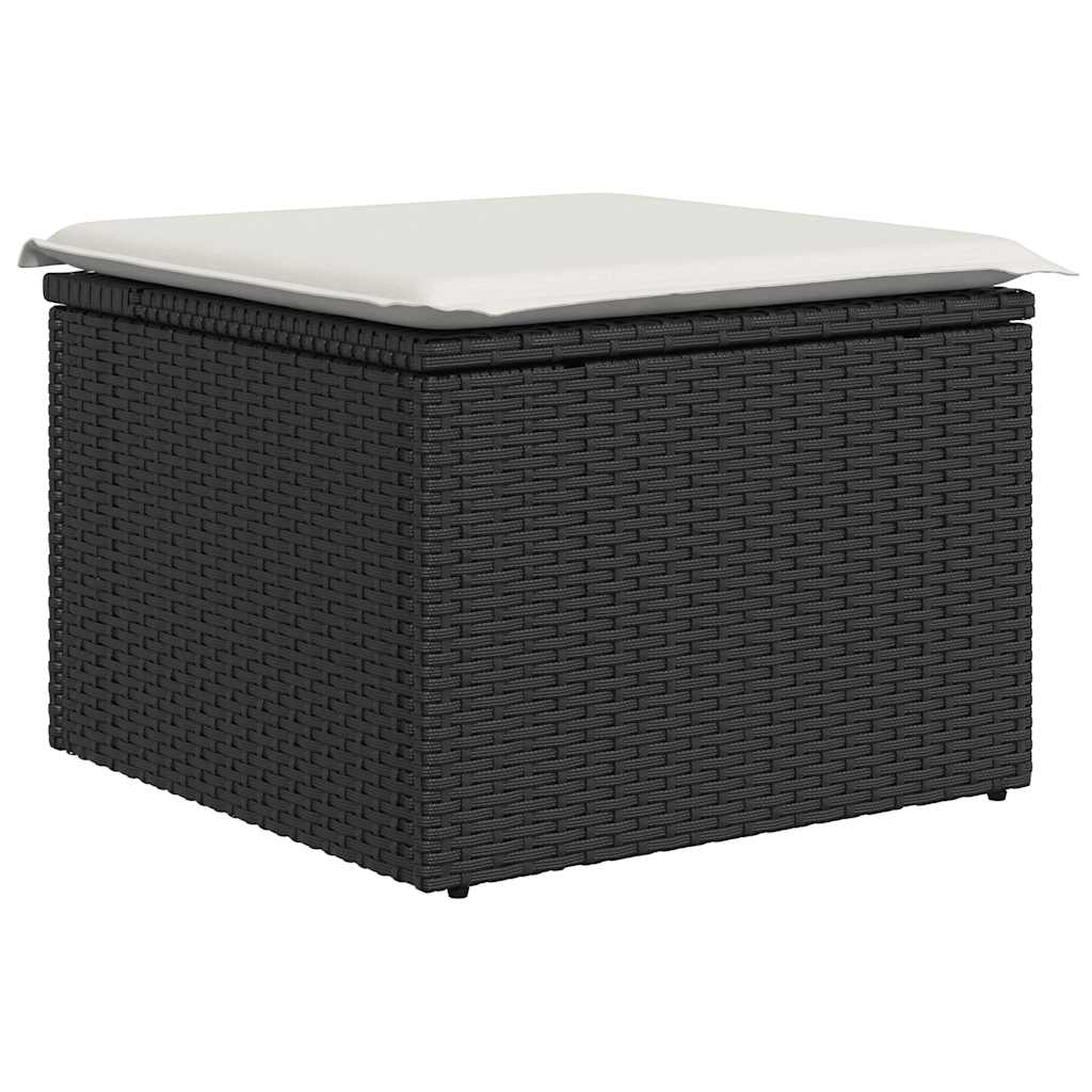 sofasæt til haven 10 dele med hynder polyrattan sort