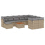 havesofasæt 11 dele med hynder polyrattan beige