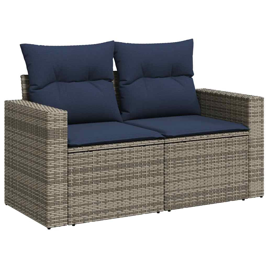 sofasæt til haven 5 dele med hynder polyrattan grå