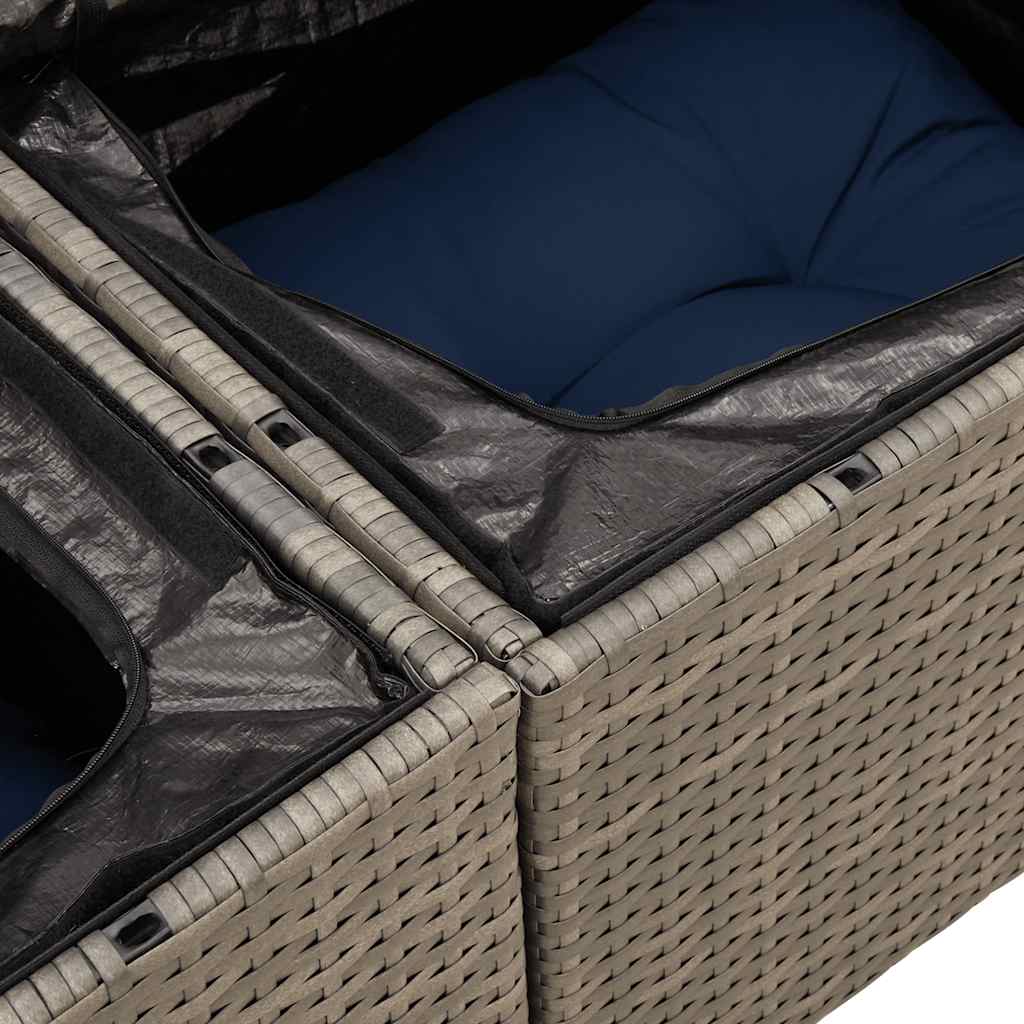 sofasæt til haven 5 dele med hynder polyrattan grå