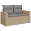 havesofasæt 7 dele med hynder polyrattan beige