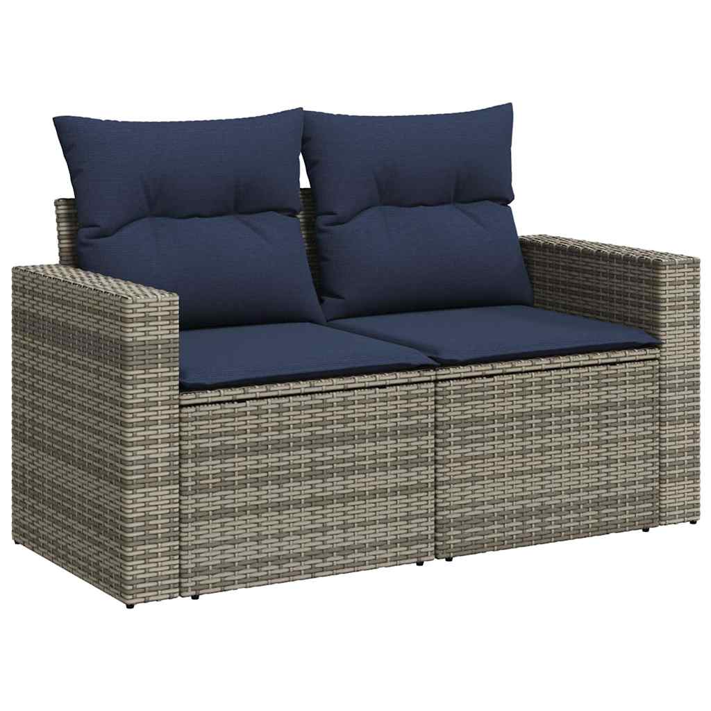 sofasæt til haven 8 dele med hynder polyrattan grå