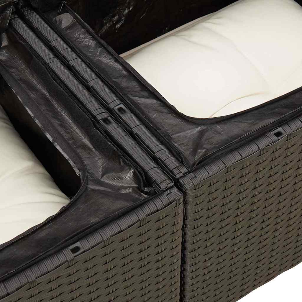sofasæt til haven 9 dele med hynder polyrattan sort