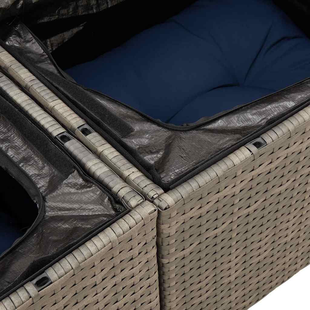 sofasæt til haven 9 dele med hynder polyrattan grå