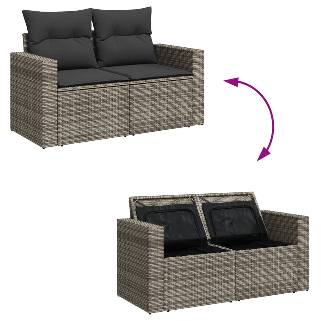 sofasæt til haven 13 dele med hynder polyrattan grå