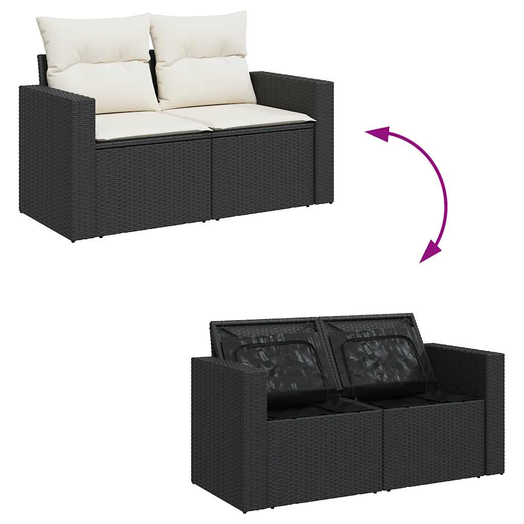 sofasæt til haven 8 dele med hynder polyrattan sort