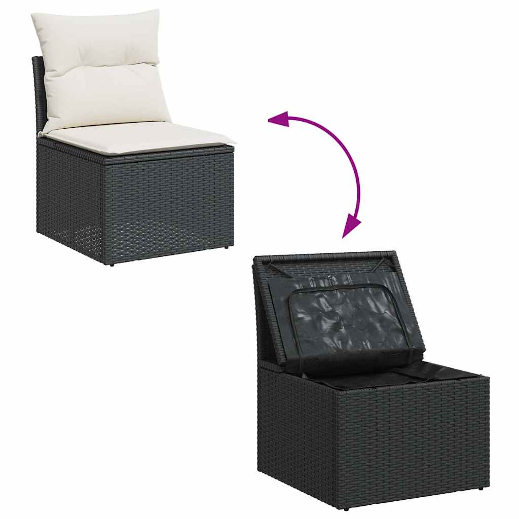 sofasæt til haven 8 dele med hynder polyrattan sort
