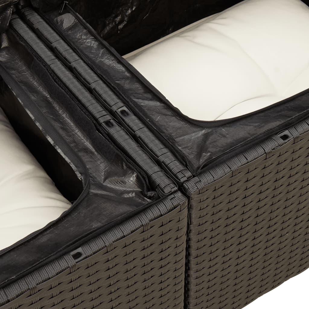 sofasæt til haven 9 dele med hynder polyrattan sort