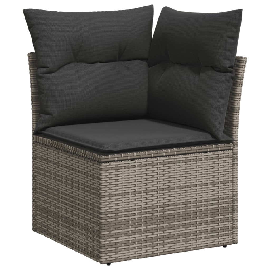 sofasæt til haven 9 dele med hynder polyrattan grå