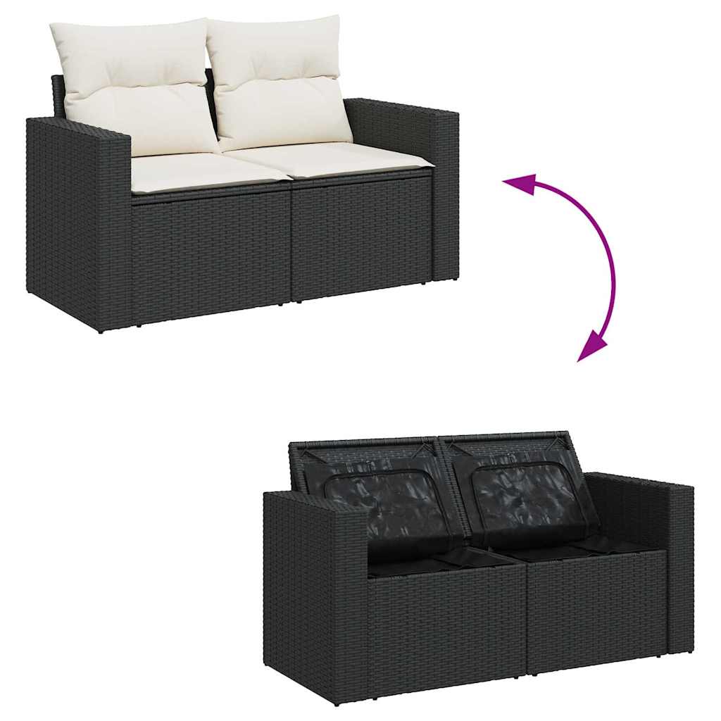 sofasæt til haven 10 dele med hynder polyrattan sort