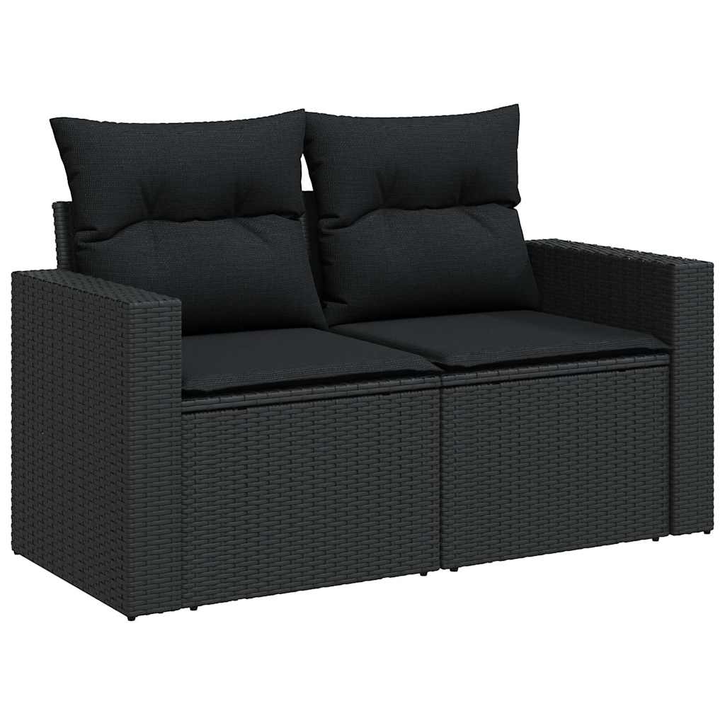 sofasæt til haven 10 dele med hynder polyrattan sort