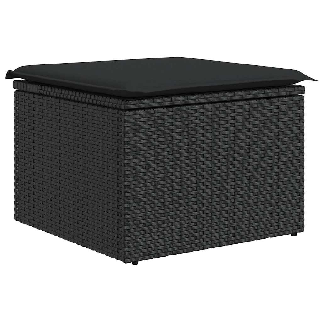 sofasæt til haven 7 dele med hynder polyrattan sort