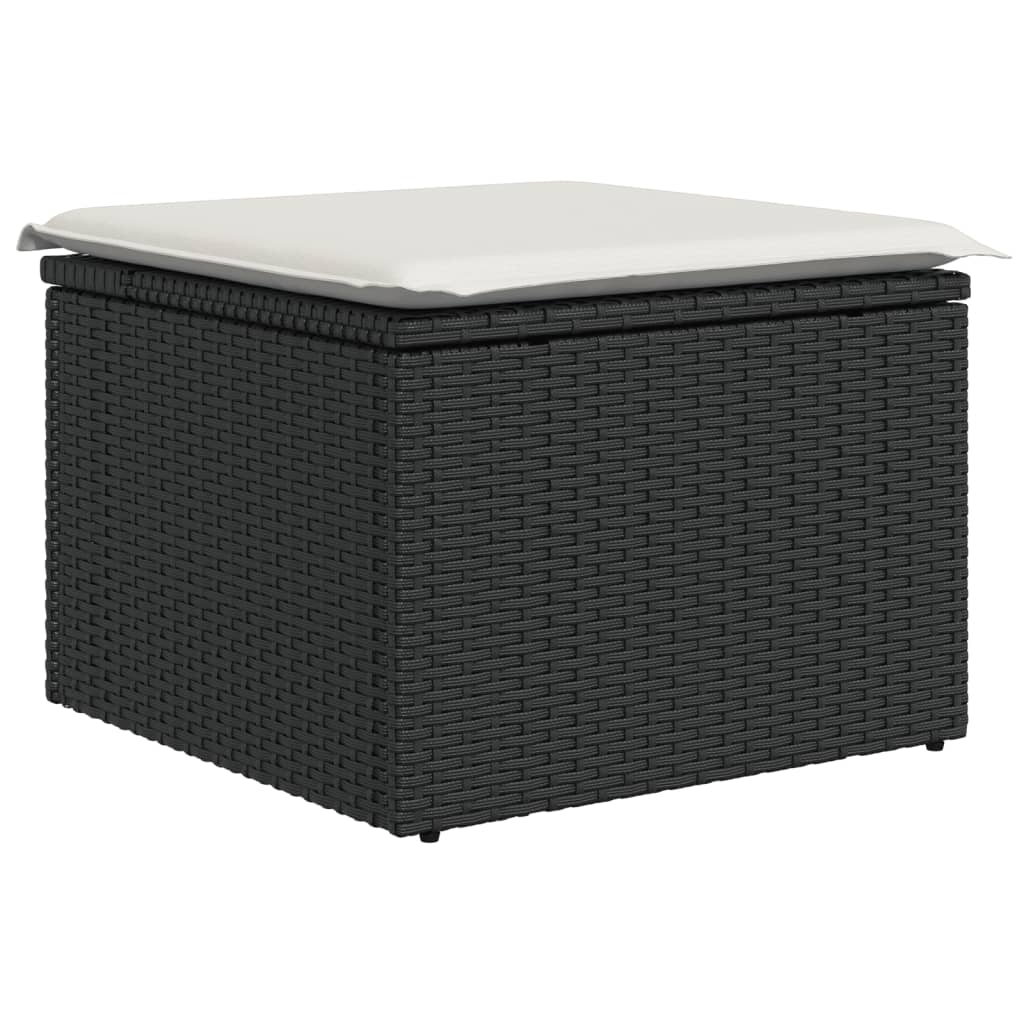 sofasæt til haven 7 dele med hynder polyrattan sort