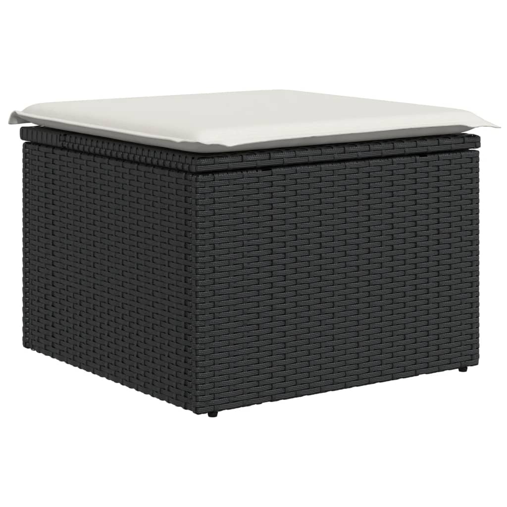 sofasæt til haven 8 dele med hynder polyrattan sort