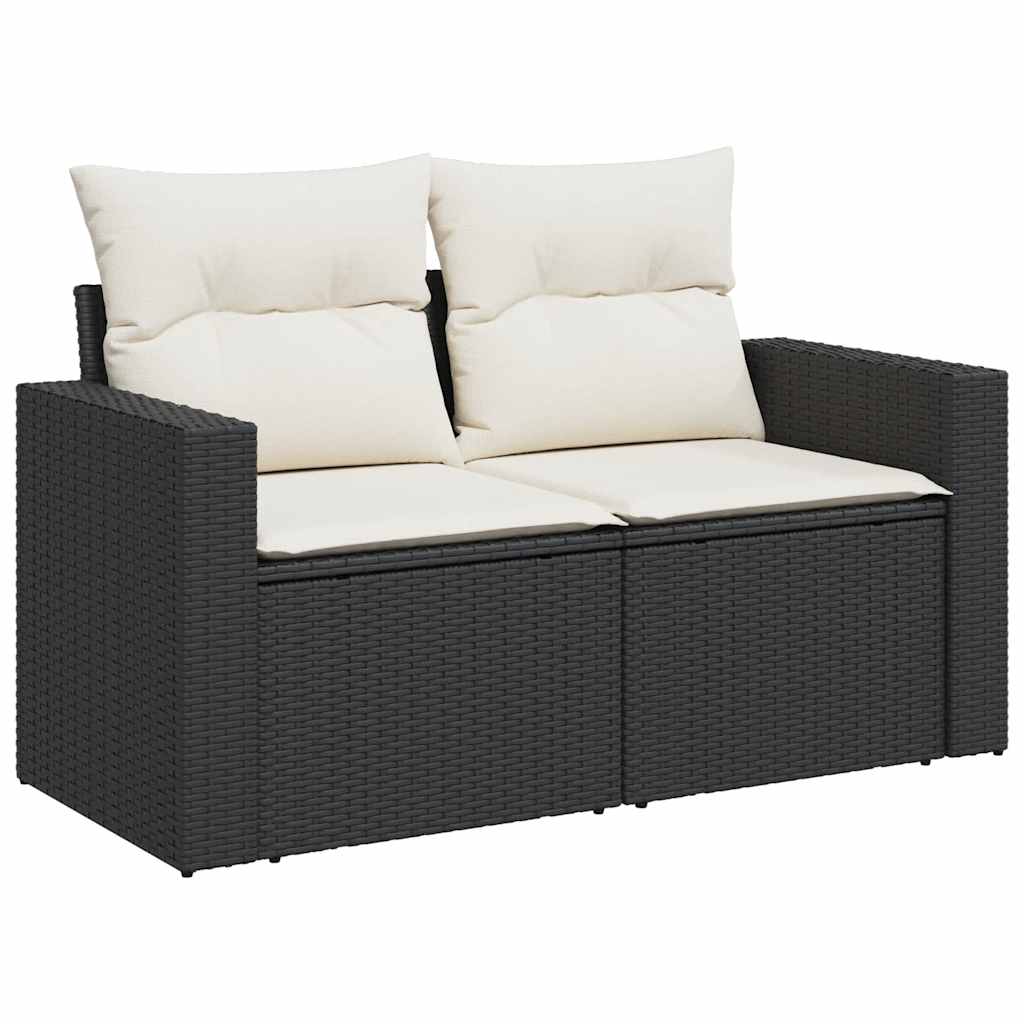 sofasæt til haven 10 dele med hynder polyrattan sort